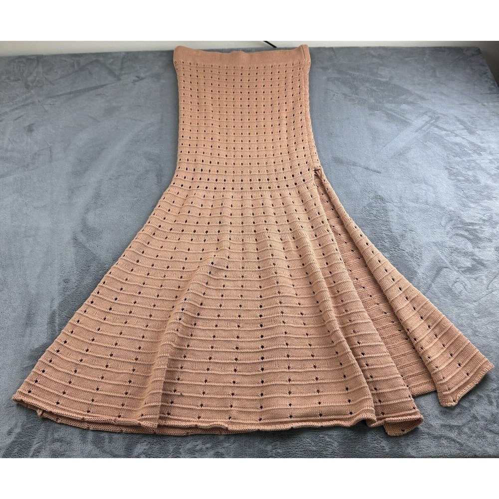 Mable Women Maxi Skirt Size L Knit Pull On Slit Unique Victorian Mermaid Peasant